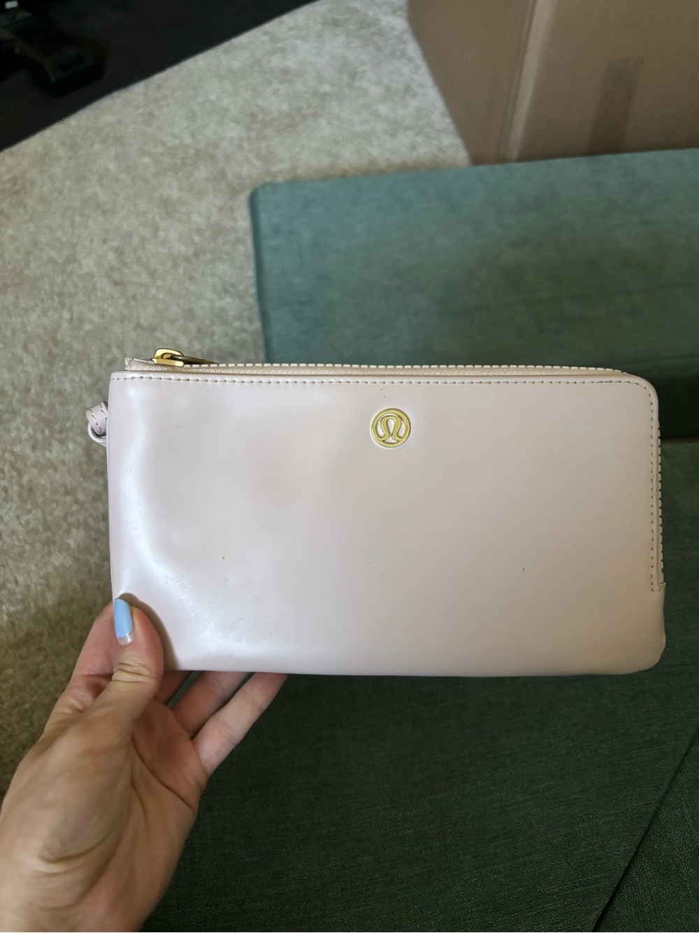 lululemon athletica Pale Pink Zip Wristlet Clutch